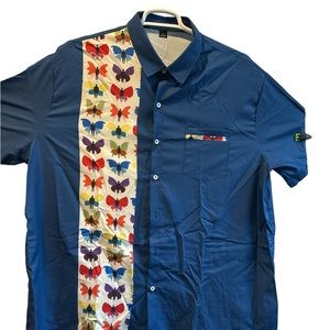 Avant Garde super light weight polyester men’s casual button down in 3x.